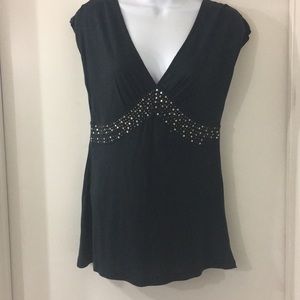 Real cute navy top with sequins